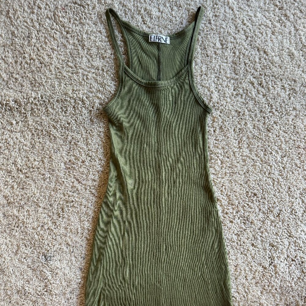 Eterne Tank Mini Dress Olive - Picture 2 of 7